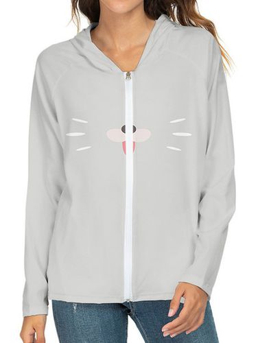 Cat Bear Printing Regular Sleeve Casual Animal Jacket - Just Fashion Now - Modalova