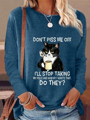 Women's Don't Piss Me Letters Casual Shirt - Modetalente - Modalova