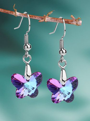 Butterfly Crystal Party Dangle Earrings - Just Fashion Now - Modalova