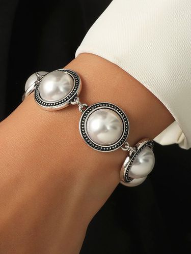 Vintage Imitation Pearl Turquoise Chain Bracelets - Just Fashion Now - Modalova
