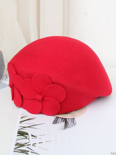 Elegant Floral Wool-Blend Beret - Just Fashion Now - Modalova