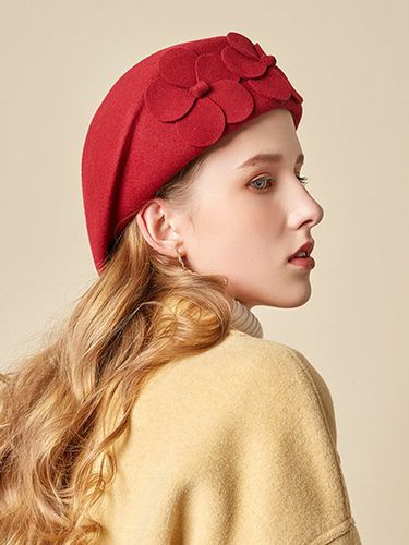 Elegant Floral Wool-Blend Beret - Just Fashion Now - Modalova