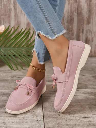 Casual Bowknot Flat Heel Loafers - Just Fashion Now - Modalova