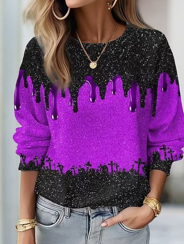 D Printing Picture Women's Long Sleeve Round Neck Sweatshirt - Modetalente - Modalova