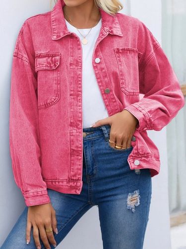 Casual Denim Loose Denim Coat - Just Fashion Now UK - Modalova