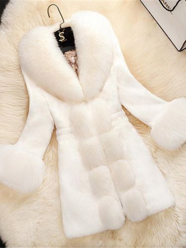 Regular Fit Fur Elegant Plain Leather & Faux Leather - Just Fashion Now - Modalova