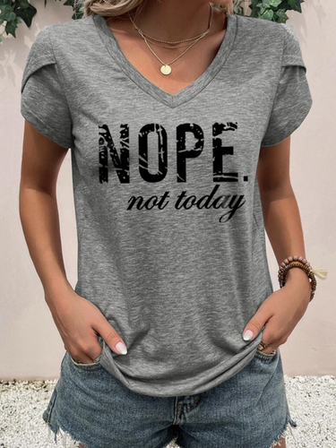 Jersey V Neck Casual T-Shirt - Modetalente - Modalova