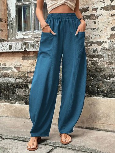 Plain Casual Casual Pants - Just Fashion Now - Modalova