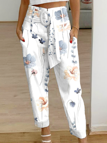 Casual Floral Loose Cargo Pants - Just Fashion Now - Modalova