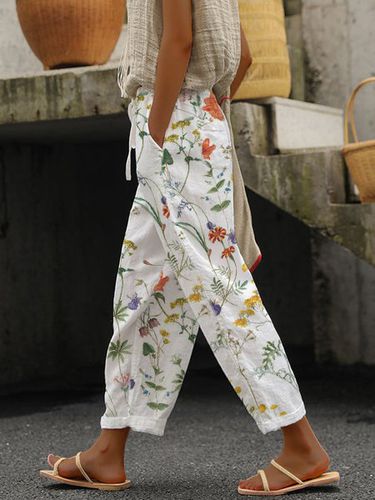 Floral Loose Casual Pants - Just Fashion Now - Modalova