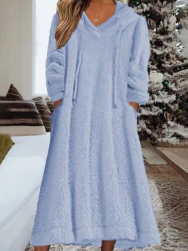 Casual Loose Fluff/Granular Fleece Fabric Dress With No - Modetalente - Modalova