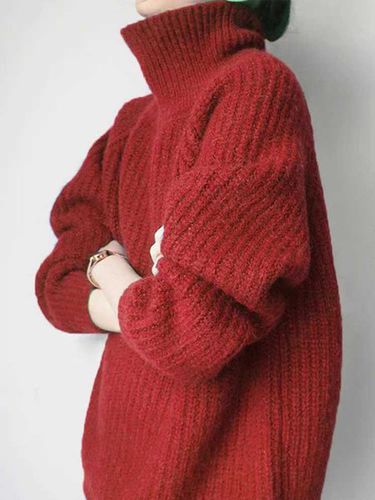 Plain Turtleneck Casual Sweater - Modetalente - Modalova