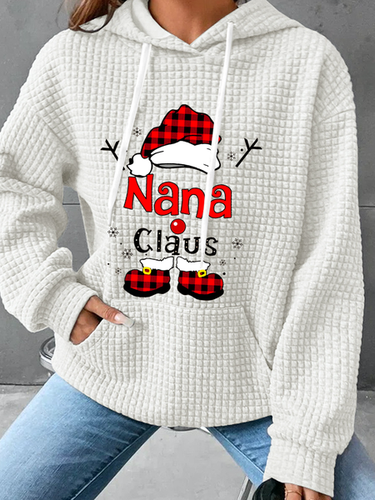 Christmas Grandma Claus Snowflake Casual Santa Claus Loose Hoodie - Modetalente - Modalova