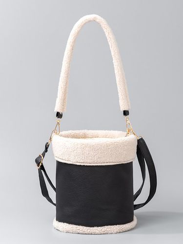 Imitation Sherpa Drawstring Shoulder Bag Casual Crossbody Bag - Just Fashion Now - Modalova