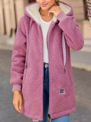 Plain Hoodie Casual Fluff/Granular Fleece Fabric Teddy Jacket - Just Fashion Now - Modalova