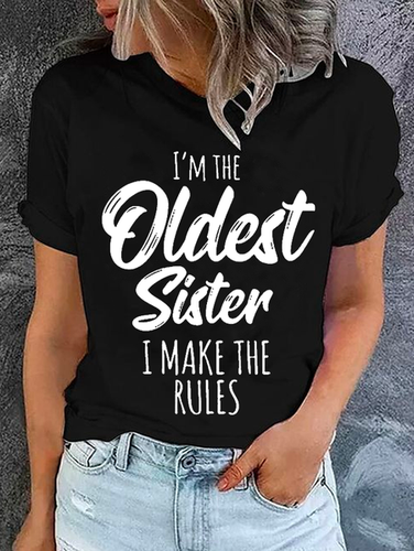 Womens Funny Sister Gift Old Sister Casual Cotton T-Shirt - Modetalente - Modalova