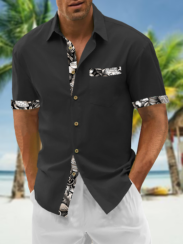 Cotton Patchwork Tiki Resort Shirt - Modetalente - Modalova