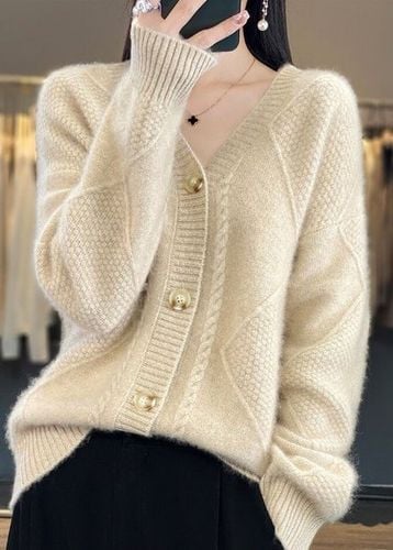 Casual Wool/Knitting Plain Cardigan（Can Be Worn Up To A Weight Of 145 Pounds) - Just Fashion Now - Modalova