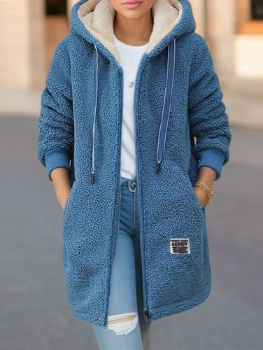 Plain Hoodie Casual Fluff/Granular Fleece Fabric Teddy Jacket - Just Fashion Now - Modalova