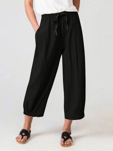 Cotton And Linen Casual Pants - Just Fashion Now - Modalova