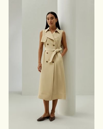 LILYSILK Robe Trench Sans Manches Tissu Structuré 100% Soie Élégance Intemporelle Et Style Sophistiqué Naturellement Antibactériens Xs - LILYSILK - Modalova