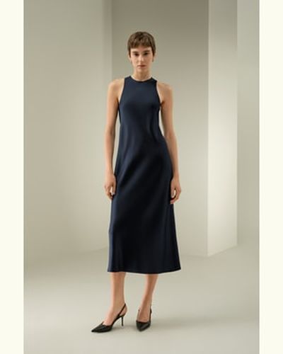 LILYSILK Robe En Soie Longue Coupe Et Drapé En Diagonale Soie Charmeuse Élégance Sans Effort Légèreté Luxueuse S - LILYSILK - Modalova