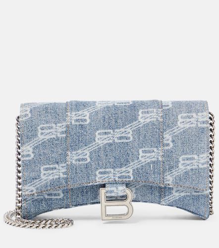 Clutch portafoglio Hourglass in denim - Balenciaga - Modalova