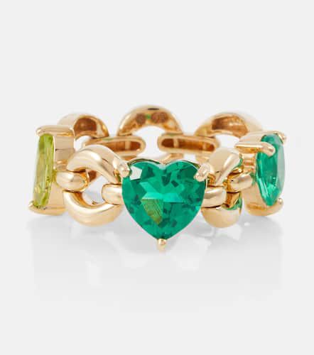 Catena Petite 18kt gold ring with tourmaline, peridot and emerald - Nadine Aysoy - Modalova