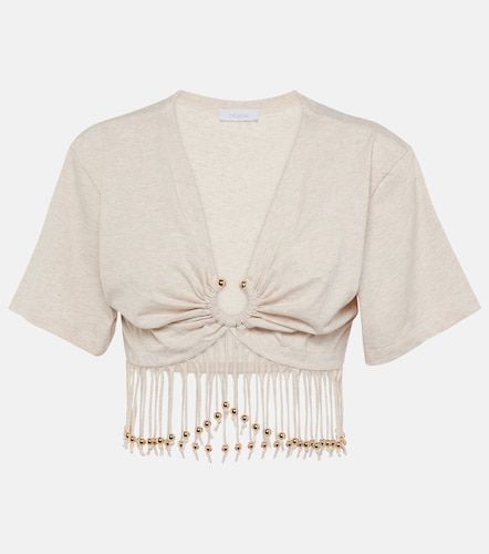Crop top de jersey de algodón con flecos - Rabanne - Modalova
