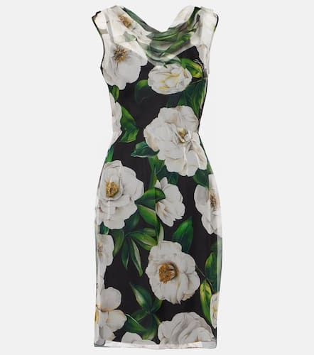 Floral silk chiffon cocktail dress - Dolce&Gabbana - Modalova