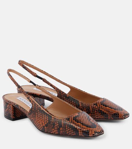 Ginza 35 snake-effect leather slingback pumps - Aquazzura - Modalova