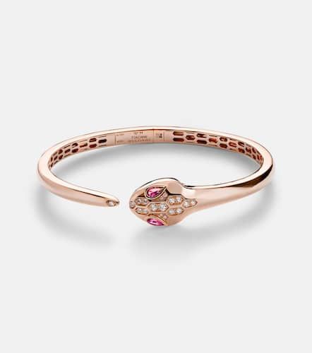 Pulsera Serpenti de oro rosa de 18 ct con diamantes y rubelitas - Bvlgari - Modalova