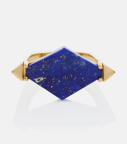 Deco Rombo 9kt gold ring with lapis lazuli - Aliita - Modalova