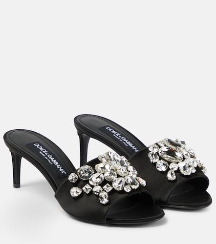 Crystal-embellished satin mules - Dolce&Gabbana - Modalova