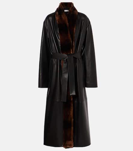 Cappotto Vivian in pelle con shearling - Nour Hammour - Modalova