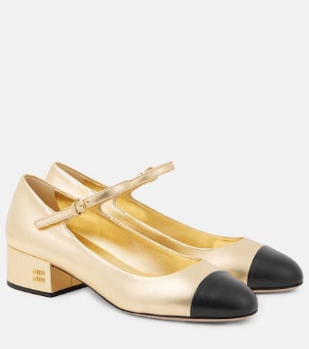 Metallic leather Mary Jane pumps - Miu Miu - Modalova