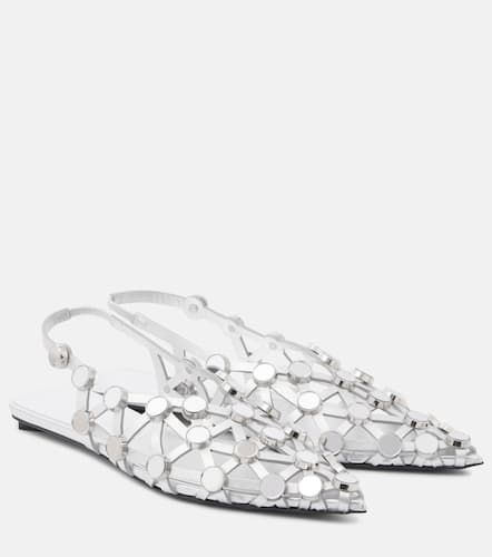 Verzierte Slingback-Ballerinas Grid aus Metallic-Leder - The Attico - Modalova