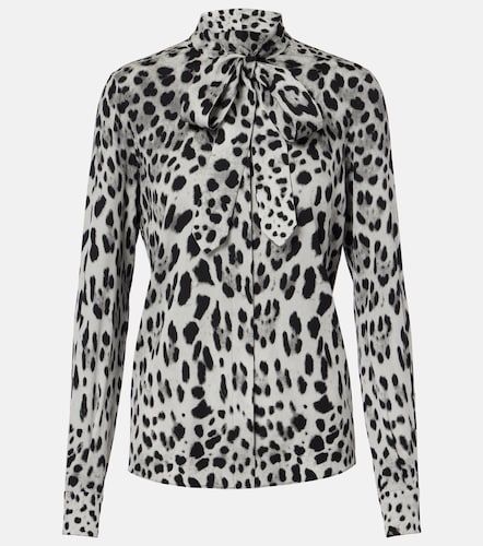 Leopard-print silk-blend blouse - Dolce&Gabbana - Modalova