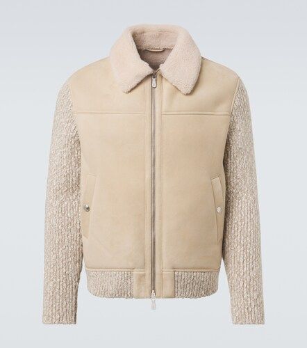 Shearling-lined suede jacket - Eleventy - Modalova