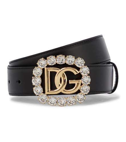 Cintura in pelle con cristalli - Dolce&Gabbana - Modalova