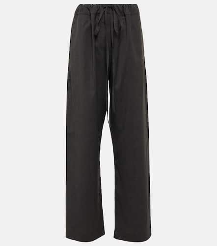 Argent silk and cotton wide-leg pants - The Row - Modalova