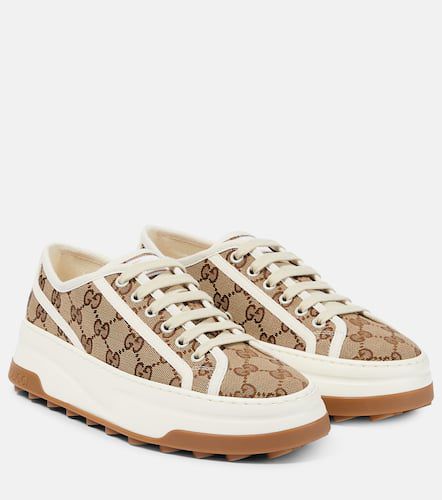 Plateau-Sneakers GG aus Canvas mit Leder - Gucci - Modalova