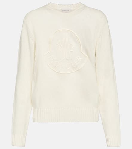 Pullover in lana e cashmere con logo - Moncler - Modalova