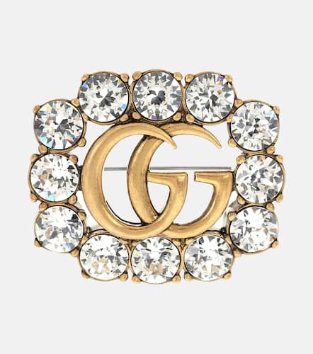 Double G crystal-embellished brooch - Gucci - Modalova