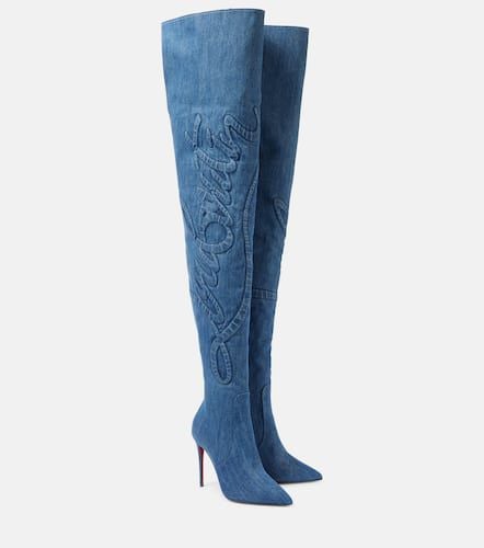 Botas mosqueteras Kate Botta Alta 100 de denim - Christian Louboutin - Modalova