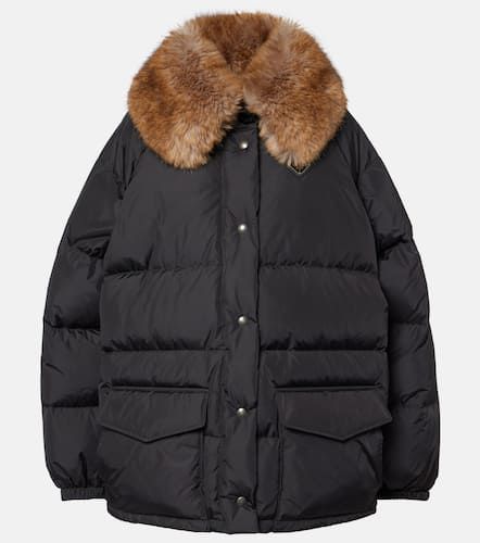 Prada Faux fur-trimmed down jacket - Prada - Modalova