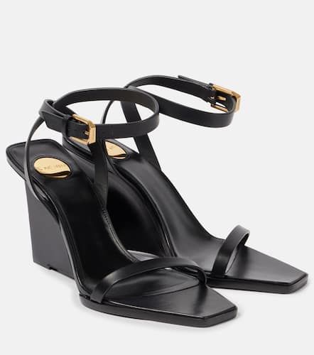 Sandalias con cuña 90 de piel - Saint Laurent - Modalova