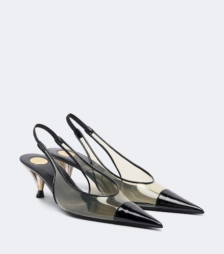 Fanny leather-trimmed slingback pumps - Saint Laurent - Modalova