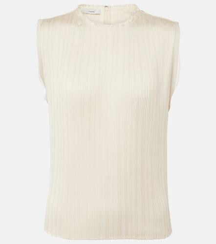 Chiffon-trimmed pleated satin top - Vince - Modalova