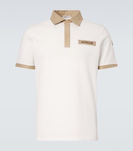 Polo de piqué de algodón con logo - Moncler - Modalova